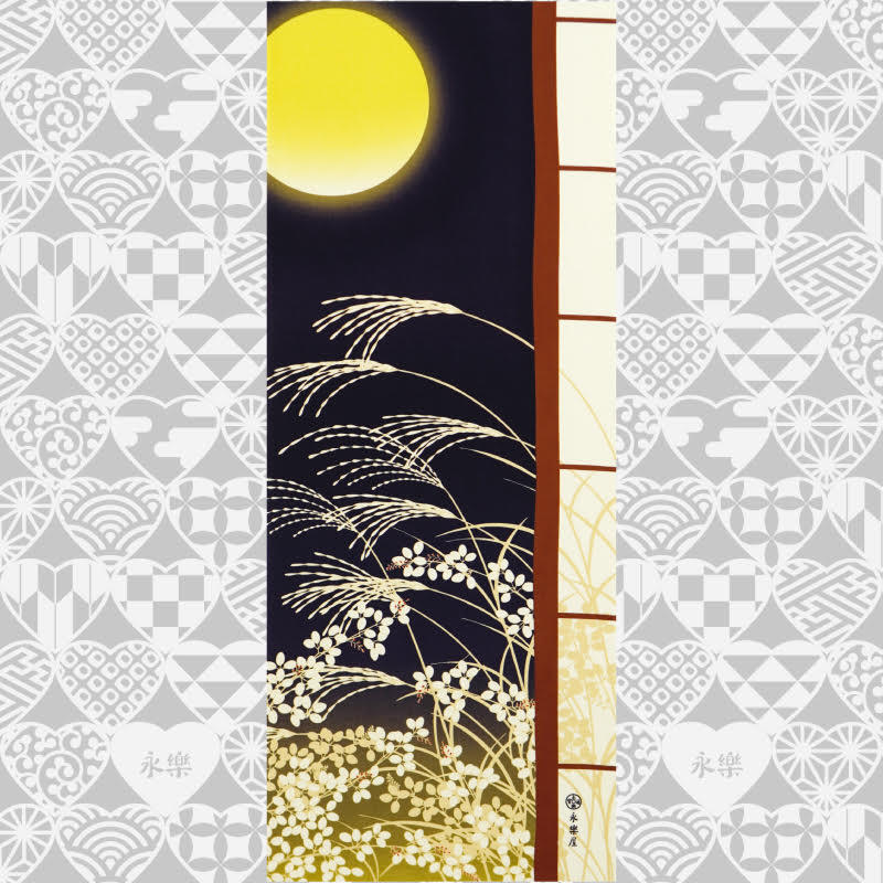 手ぬぐい「十六夜秋草」