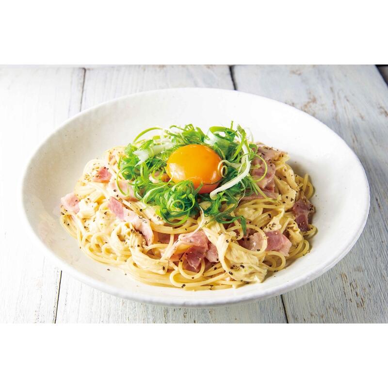 Kyoto-style carbonara made with soy milk and yuba (bean curd sheet)