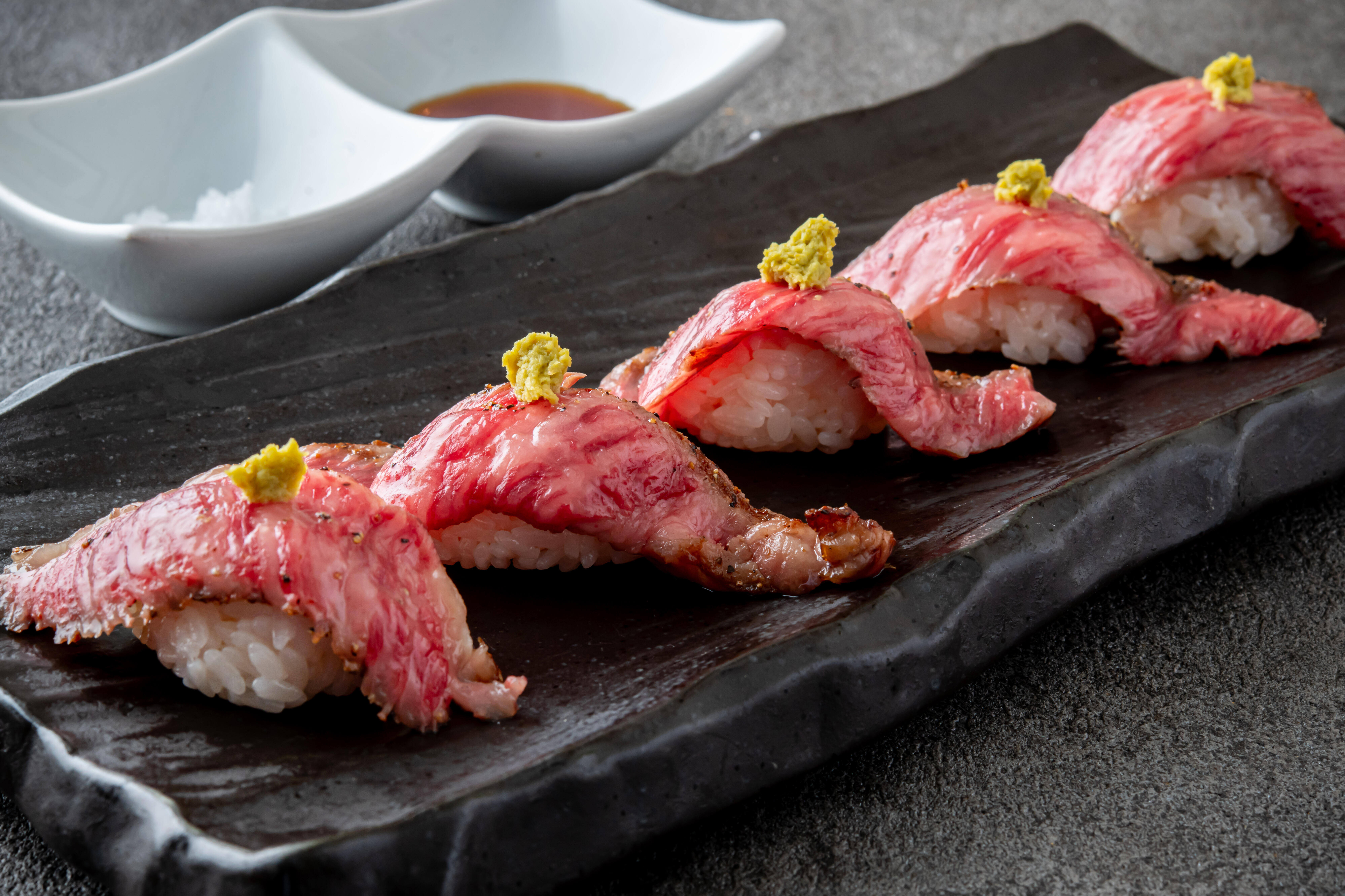 Hida beef sushi