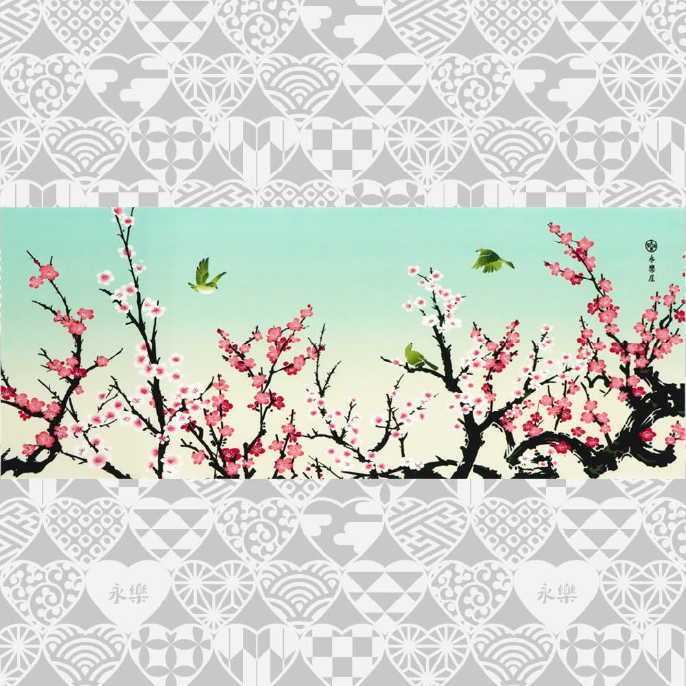 手ぬぐい「紅梅白梅」