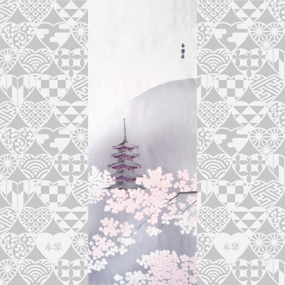 手ぬぐい「古都の桜」